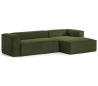 Blok højrevendt chaiselong sofa i velour ripcurl 300 x 174 cm - Grøn