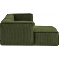 Blok højrevendt chaiselong sofa i velour ripcurl 300 x 174 cm - Grøn