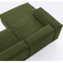 Blok højrevendt chaiselong sofa i velour ripcurl 300 x 174 cm - Grøn