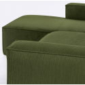 Blok højrevendt chaiselong sofa i velour ripcurl 300 x 174 cm - Grøn