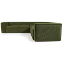 Blok hjørnesofa i velour ripcurl 320 x 230 cm - Grøn