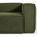 Blok hjørnesofa i velour ripcurl 320 x 230 cm - Grøn
