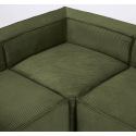 Blok hjørnesofa i velour ripcurl 320 x 230 cm - Grøn