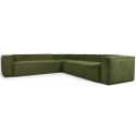 Blok hjørnesofa i velour ripcurl 290 x 290 cm - Grøn