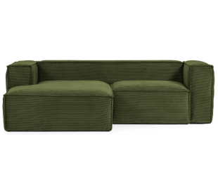Blok venstrevendt chaiselong sofa i velour ripcurl 240 x 174 cm - Grå 2