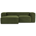 Blok venstrevendt chaiselong sofa i velour ripcurl 240 x 174 cm - Grå