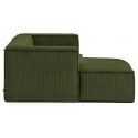 Blok venstrevendt chaiselong sofa i velour ripcurl 240 x 174 cm - Grå