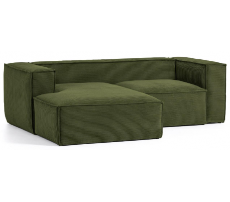 Blok venstrevendt chaiselong sofa i velour ripcurl 240 x 174 cm - Grå