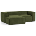 Blok venstrevendt chaiselong sofa i velour ripcurl 240 x 174 cm - Grå