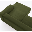 Blok venstrevendt chaiselong sofa i velour ripcurl 240 x 174 cm - Grøn