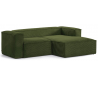 Blok højrevendt chaiselong sofa i velour ripcurl 240 x 174 cm - Grøn