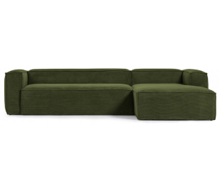 Blok højrevendt chaiselong sofa i velour ripcurl 330 x 174 cm - Grå 2