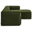 Blok højrevendt chaiselong sofa i velour ripcurl 330 x 174 cm - Grå