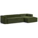 Blok højrevendt chaiselong sofa i velour ripcurl 330 x 174 cm - Grå
