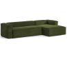 Blok højrevendt chaiselong sofa i velour ripcurl 330 x 174 cm - Grøn