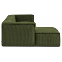 Blok højrevendt chaiselong sofa i velour ripcurl 330 x 174 cm - Grøn