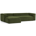 Blok højrevendt chaiselong sofa i velour ripcurl 330 x 174 cm - Grøn