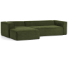 Blok venstrevendt chaiselong sofa i velour ripcurl 330 x 174 cm - Grøn
