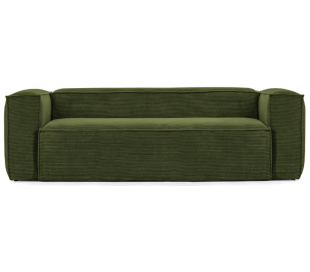 Blok 3-personers sofa i velour ripcurl B240 cm - Grå 2