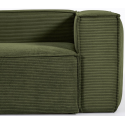 Blok 3-personers sofa i velour ripcurl B240 cm - Grå