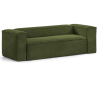 Blok 3-personers sofa i velour ripcurl B240 cm - Grøn