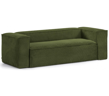 Blok 2-personers sofa i velour ripcurl B210 cm - Grå