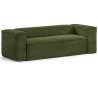 Blok 2-personers sofa i velour ripcurl B210 cm - Grøn