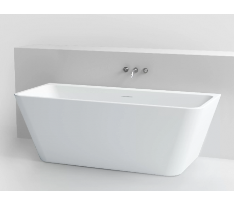 Adeon fritstående badekar 150 x 68 cm Senstone - Mat hvid