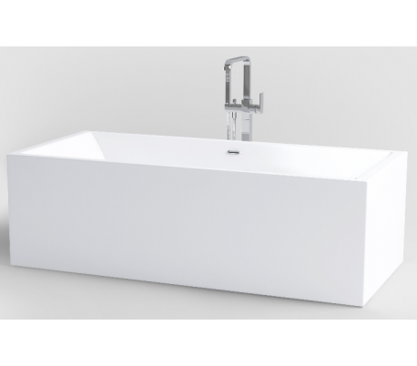INBE fritstående badekar 150 x 73 cm Akryl - Hvid