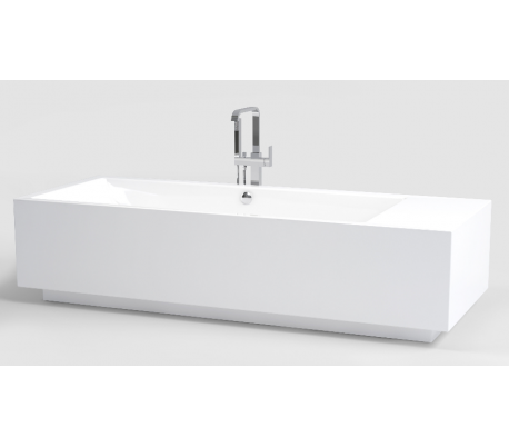 INBE fritstående badekar 178 x 80 cm Akryl - Hvid