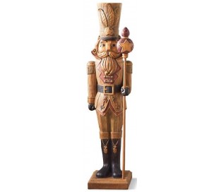 Luksus nøddeknækker soldat H185 cm - Antik rød/Antik grøn