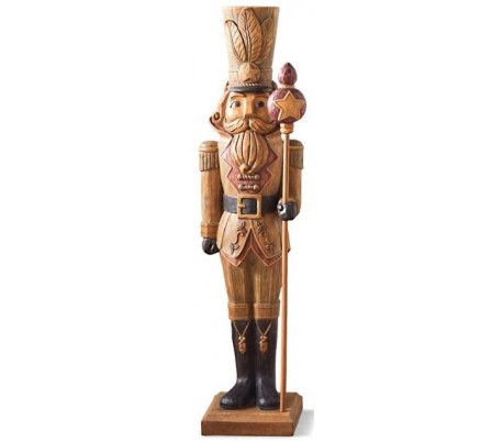 Luksus nøddeknækker soldat H185 cm - Antik rød/Antik grøn