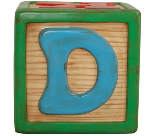 Legetøjsklods i fiberglas 55 x 55 x 55 cm - Antik gul