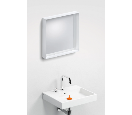 LOOK AT ME vægspejl med lys IP44 Ø40 cm - Hvid satineret