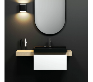 FLAT Væghængt toiletbørste H35 cm - Mat hvid 2