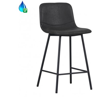 Mikky Barstol i velour H96 - 107 cm - Sort/Rosa