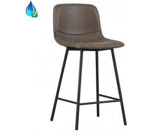 Mikky Barstol i øko-læder H96 - 107 cm - Sort/Vintage sort