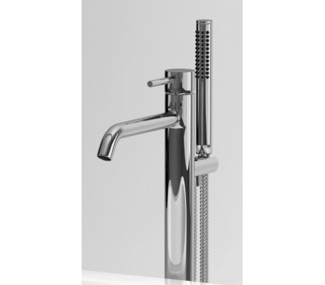 XO 13 Gulv armatur til badekar H89,65 cm - Børstet stål