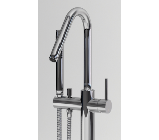 XO 8 Gulv armatur til badekar H104 cm - Krom