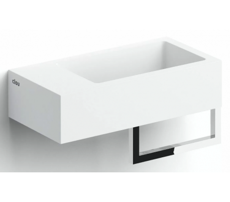 FLUSH 3 Håndvask med håndklædeholder 36 x 18 cm Mineral - Hvid højglans