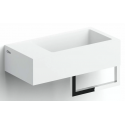 FLUSH 3 Håndvask med håndklædeholder 36 x 18 cm Mineral - Hvid højglans