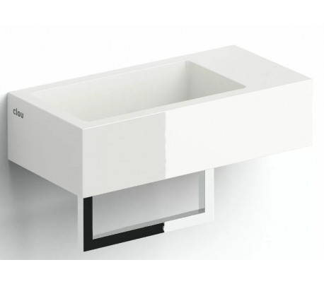 FLUSH 3 Håndvask med håndklædeholder 36 x 18 cm Mineral - Hvid højglans