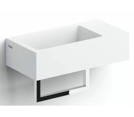 FLUSH 3 Håndvask med håndklædeholder 36 x 18 cm Aluite - Mat hvid