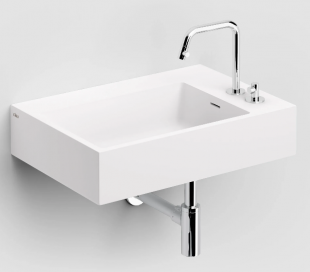 WASH ME Håndvask 75 x 32 cm Aluite - Mat hvid 2