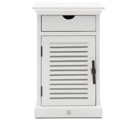 The Breakers Sengebord venstrevendt i poplartræ H70 cm - Hvid/Antik sort