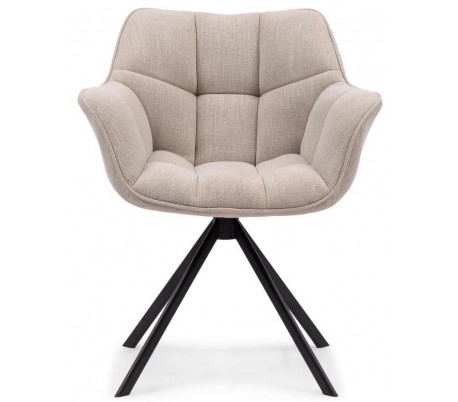 Carnaby Spisebordsstol i linned og metal H80 cm - Sort/Sand