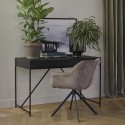 Carnaby rotérbar spisebordsstol i linned og metal H80 cm - Sort/Sand