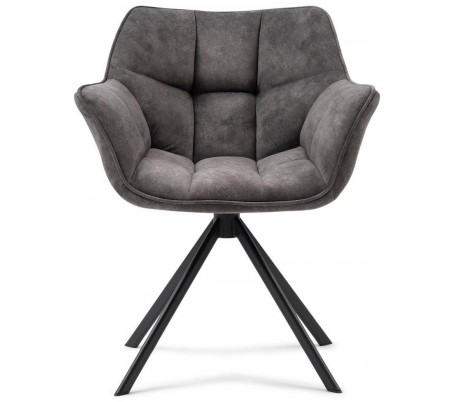 Carnaby spisebordsstol i polyester og metal H80 cm - Sort/Trøffel