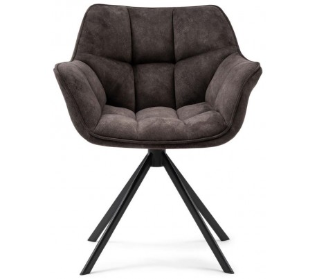 Carnaby spisebordsstol i polyester og metal H80 cm - Sort/Trøffel