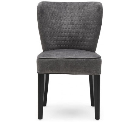 Louise spisebordsstol i polyester og træ H88 cm - Sort/Trøffel